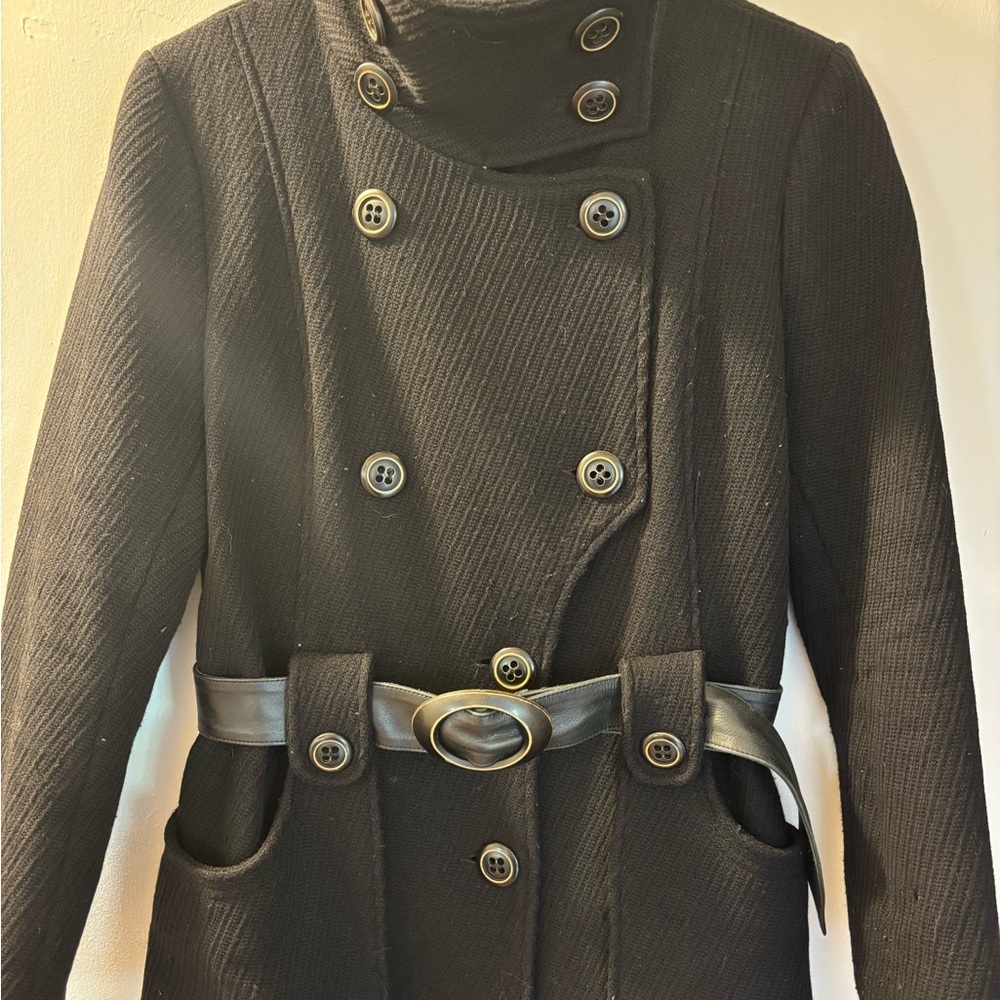 Mackage Black Double-Breasted Coat Large size